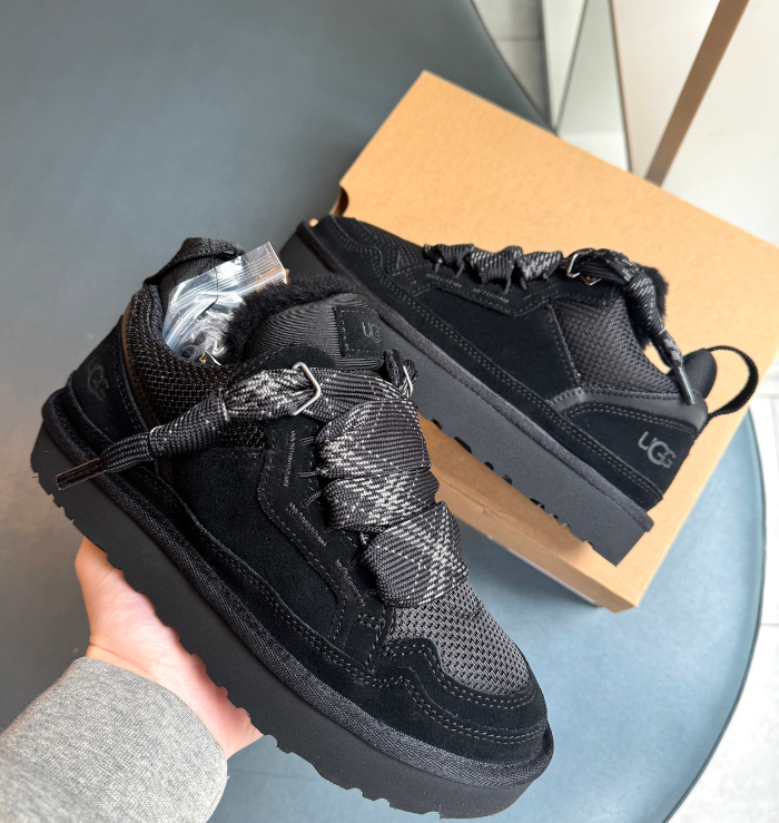 UGG Lowmel Lace Up Trainer Black - Main Image