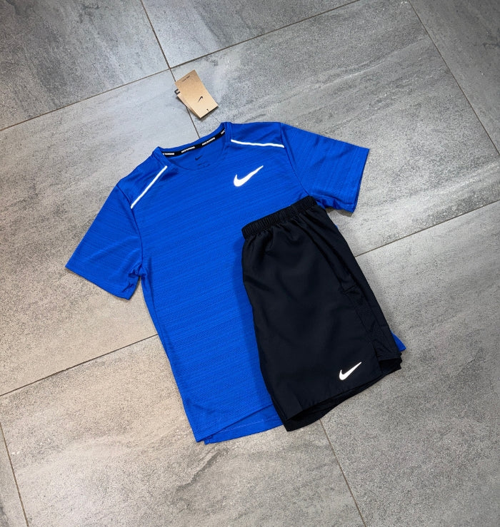 Nike Miler & Challenger Shorts Set 'Royal Blue/Black'