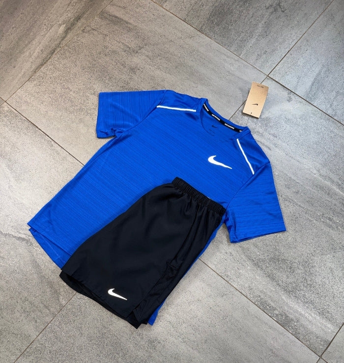 Nike Miler & Challenger Shorts Set 'Royal Blue/Black'