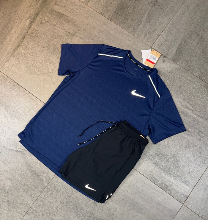 Nike Miler & Flex Shorts Set 'Midnight Navy/Black'