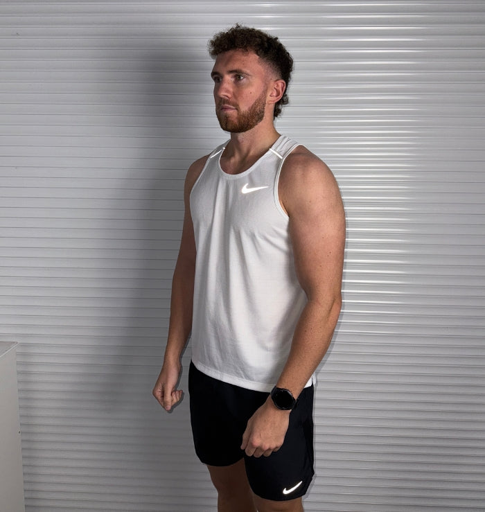 Nike Miler Vest & Challenger Short Set 'White/Black'
