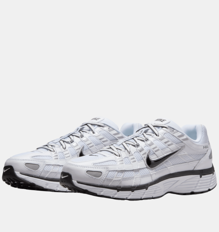 Nike P-6000 White Metallic Silver Black