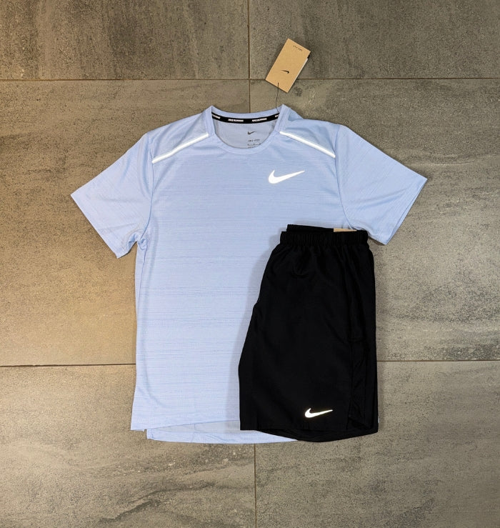 Nike Miler & Challenger Shorts Set 'Cobalt Bliss/Black'
