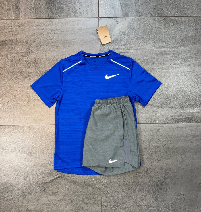 Nike Miler & Challenger Shorts Set 'Royal Blue/Grey'