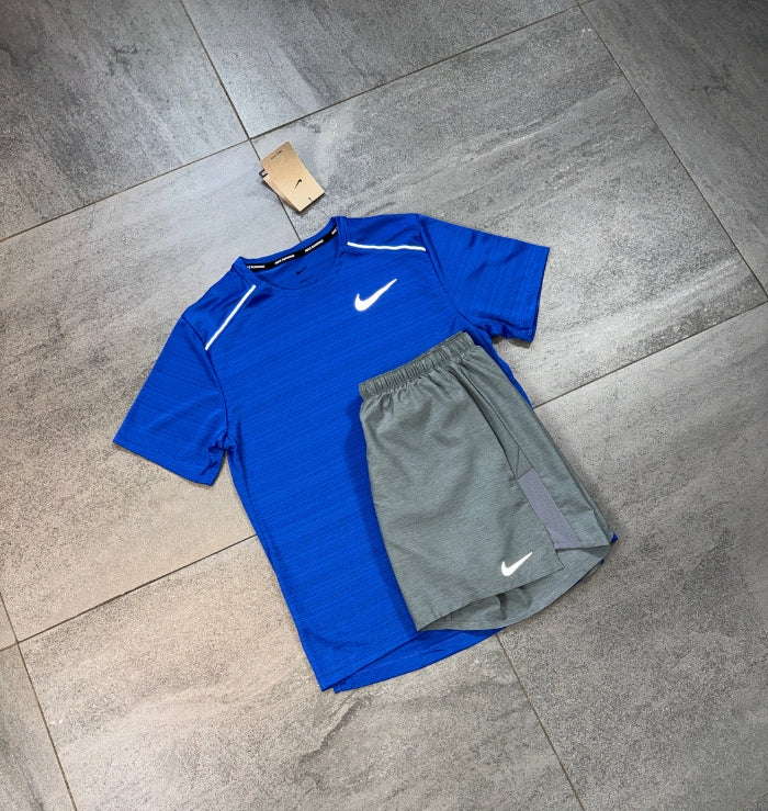 Nike Miler & Challenger Shorts Set 'Royal Blue/Grey'