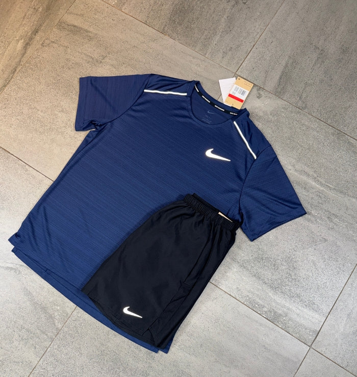 Nike Miler & Challenger Shorts Set 'Midnight Navy/Black'
