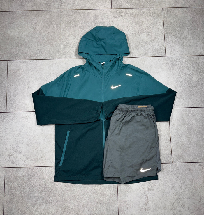 Nike Teal Windrunner Jacket & Grey Short Set