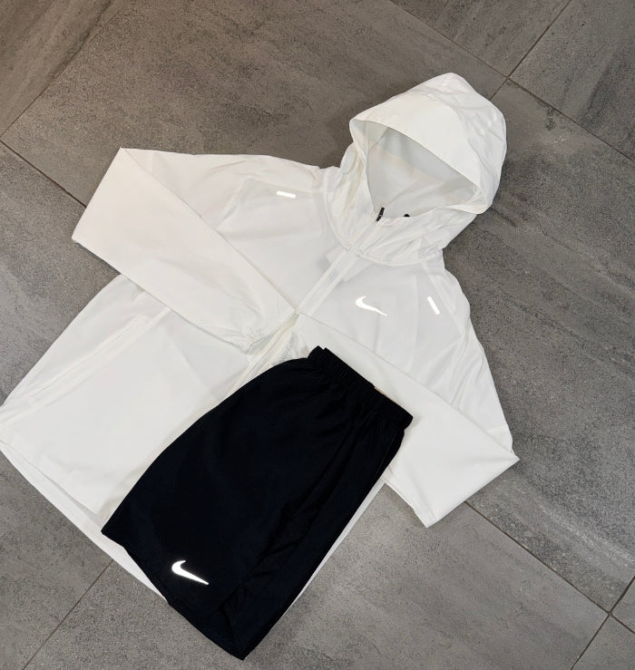 Nike Windrunner & Challenger Shorts Set 'White/Black'