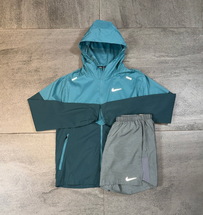 Nike Windrunner & Challenger Shorts Set 'Teal/Grey'