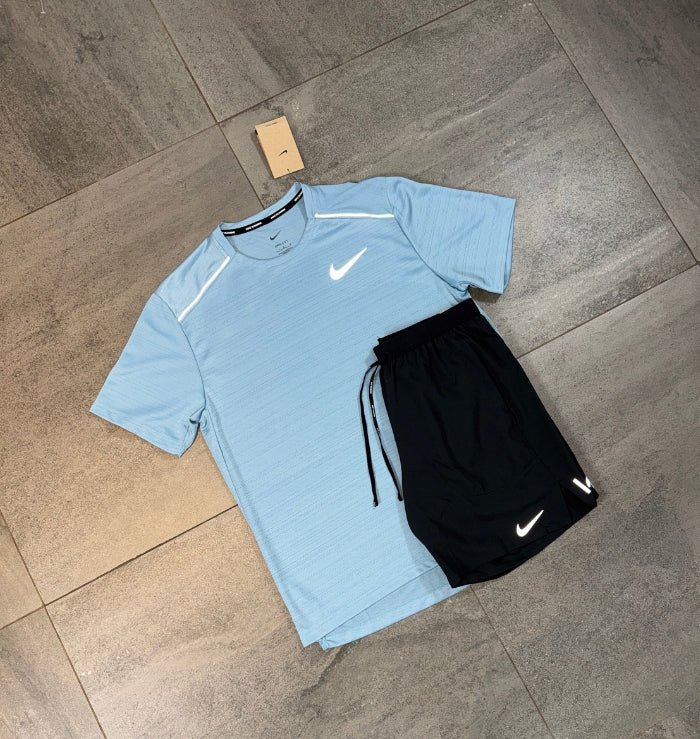 Nike Miler & Flex Shorts Set 'Worn Blue/Black'
