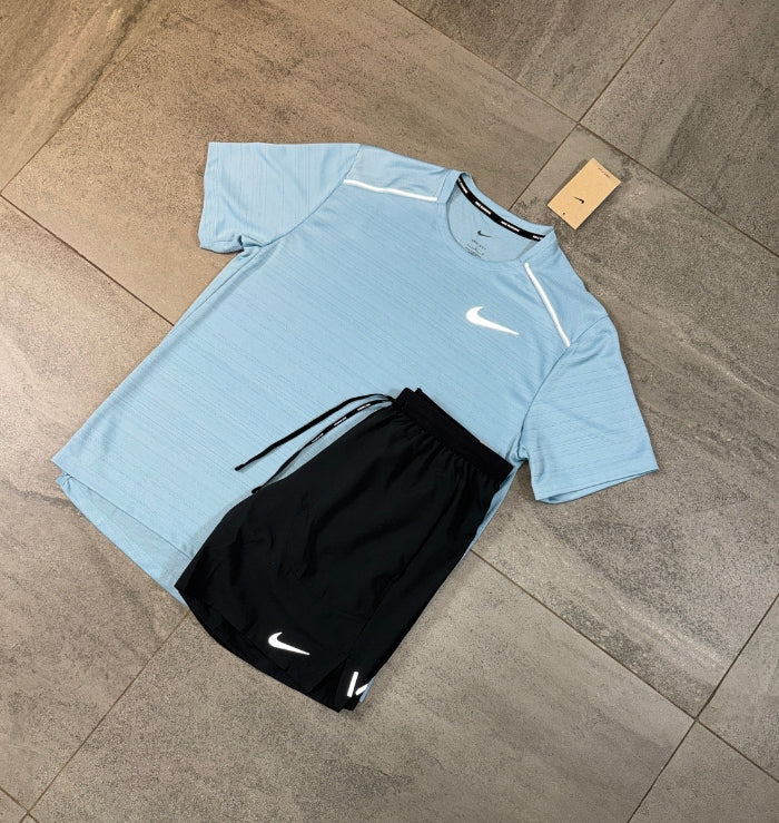Nike Miler & Flex Shorts Set 'Worn Blue/Black'