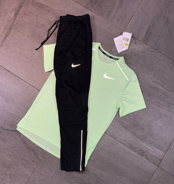 Nike Miler & Phenom Pants Set 'Vapour Green/Black'