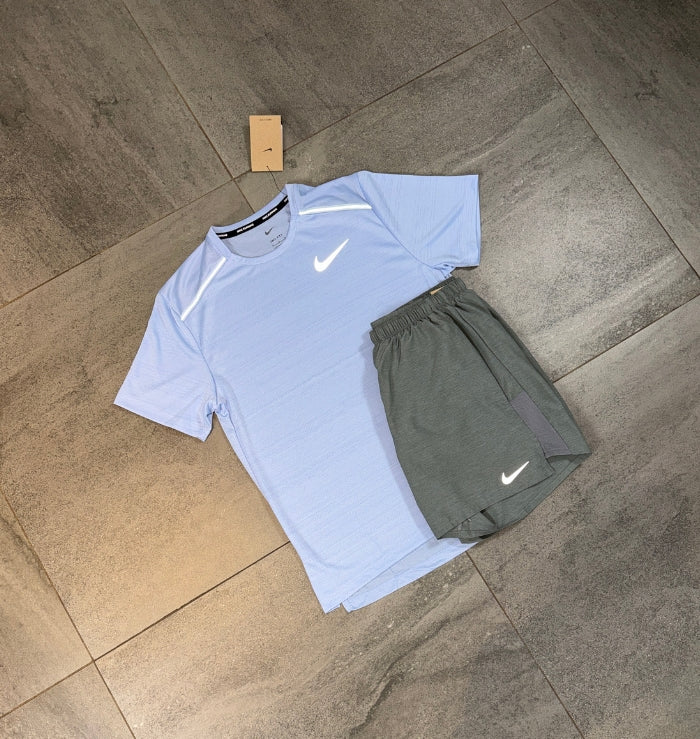 Nike Miler & Challenger Shorts Set 'Cobalt Bliss/Grey'