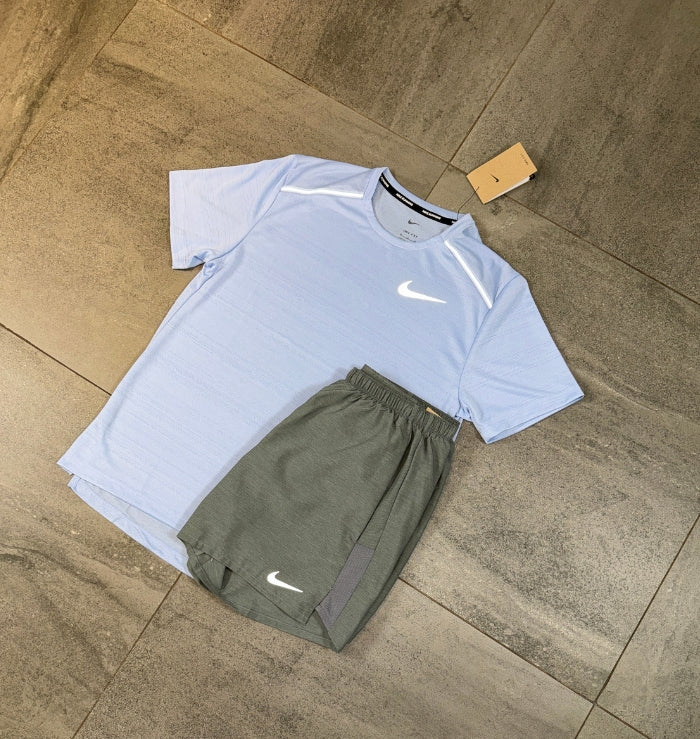 Nike Miler & Challenger Shorts Set 'Cobalt Bliss/Grey'