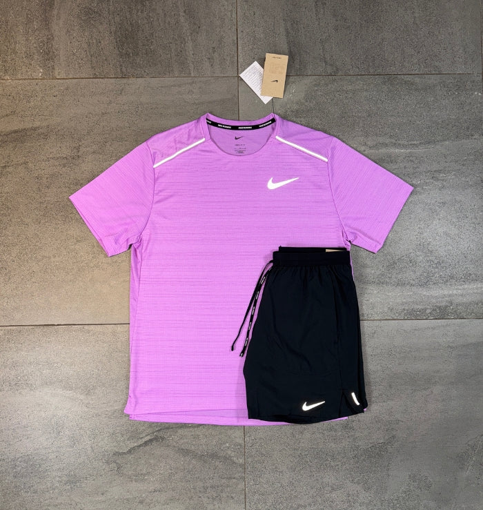 Nike Miler & Flex Shorts Set 'Rush Fuchsia/Black'