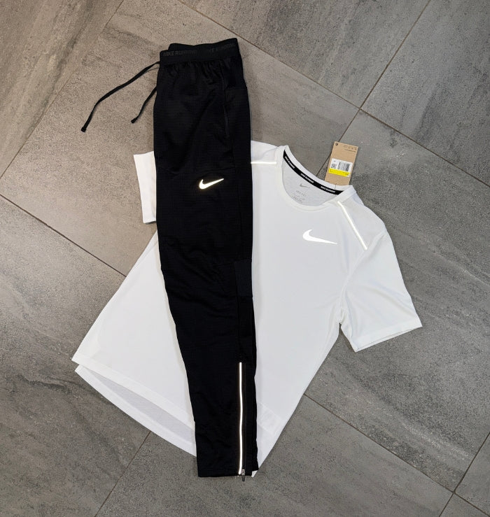 Nike Miler & Phenom Pants Set 'White/Black'