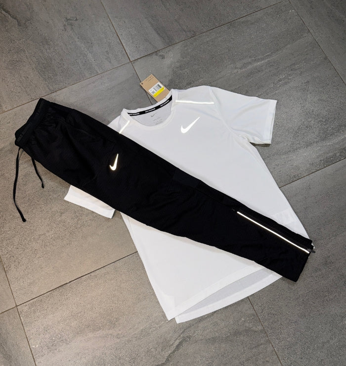 Nike Miler & Phenom Pants Set 'White/Black'