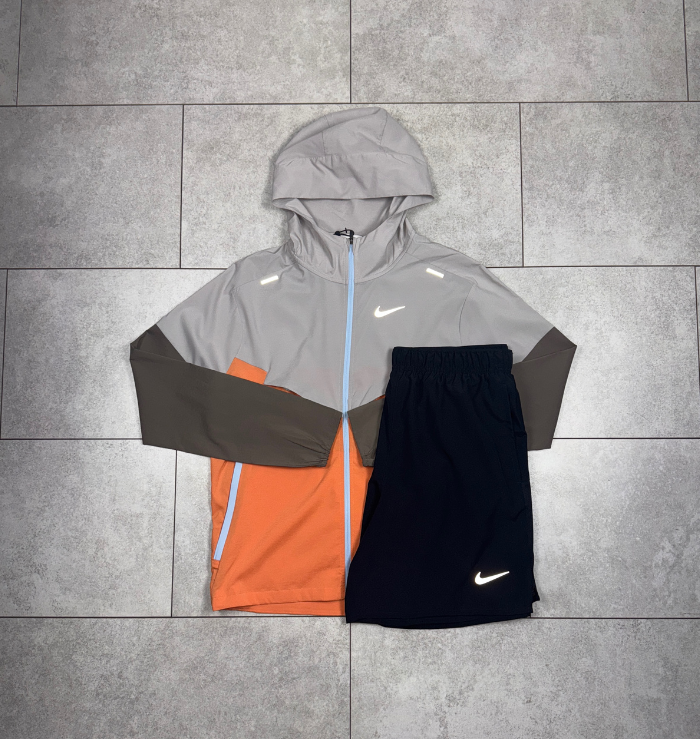 Nike Orange Trance Windrunner Jacket & Black Short Set