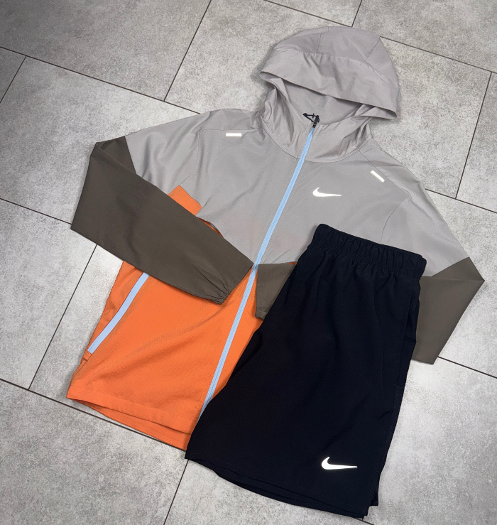 Nike Orange Trance Windrunner Jacket & Black Short Set