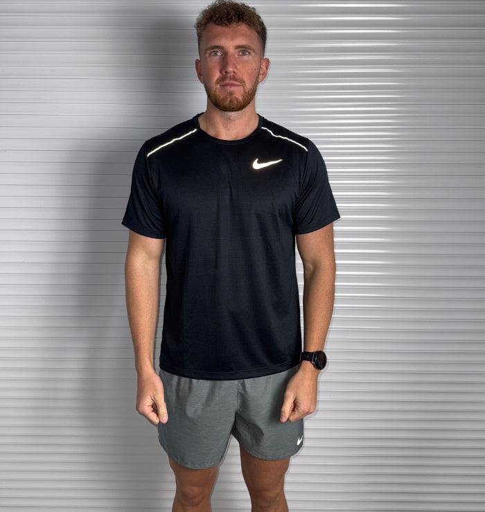 Nike Miler & Challenger Shorts Set 'Black/Grey'