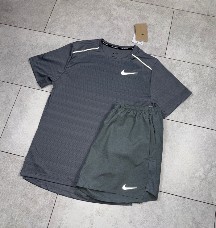 Nike Miler Grey & Grey Challenger Short Set