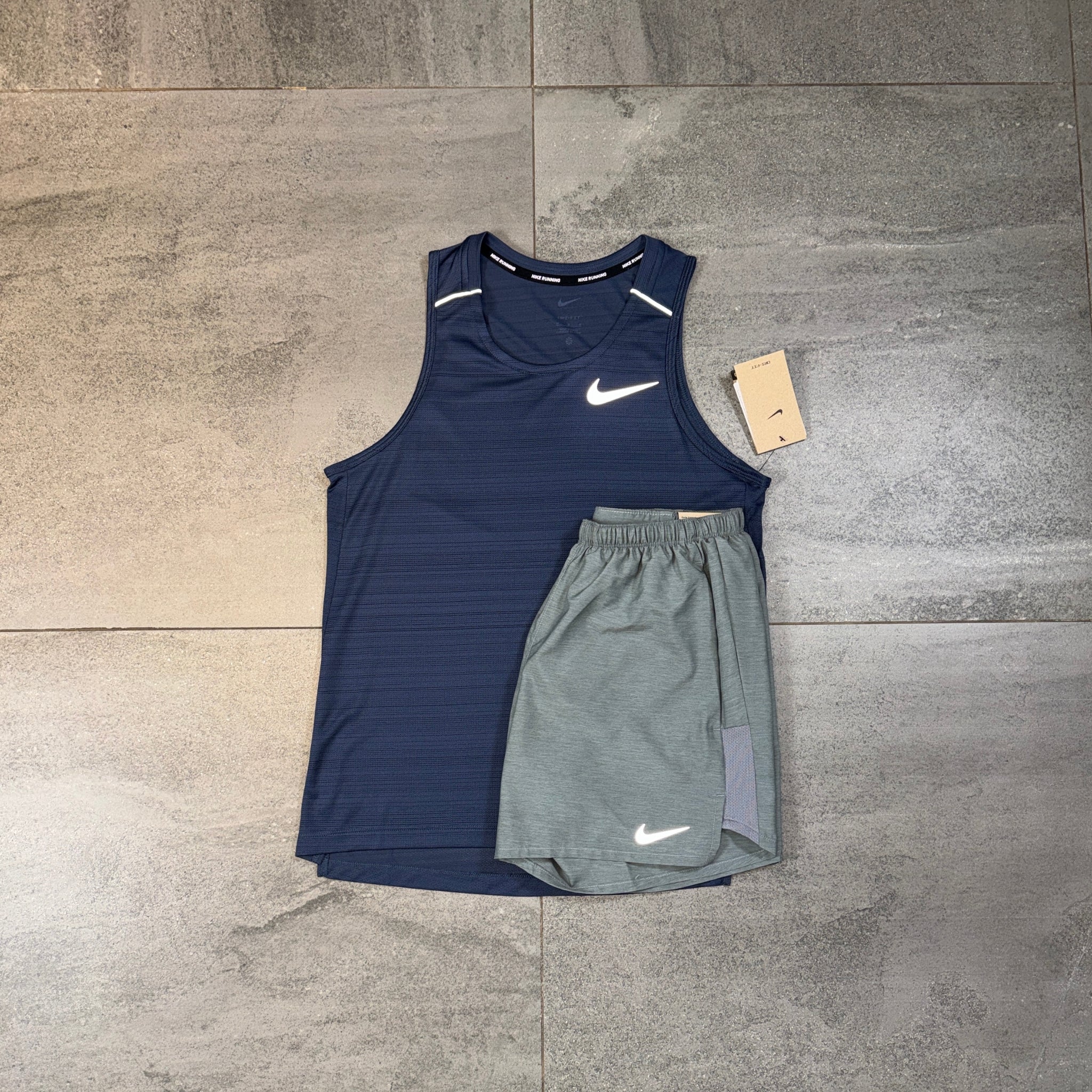 Nike Miler Vest & Challenger Shorts Set 'Midnight Navy/Grey'