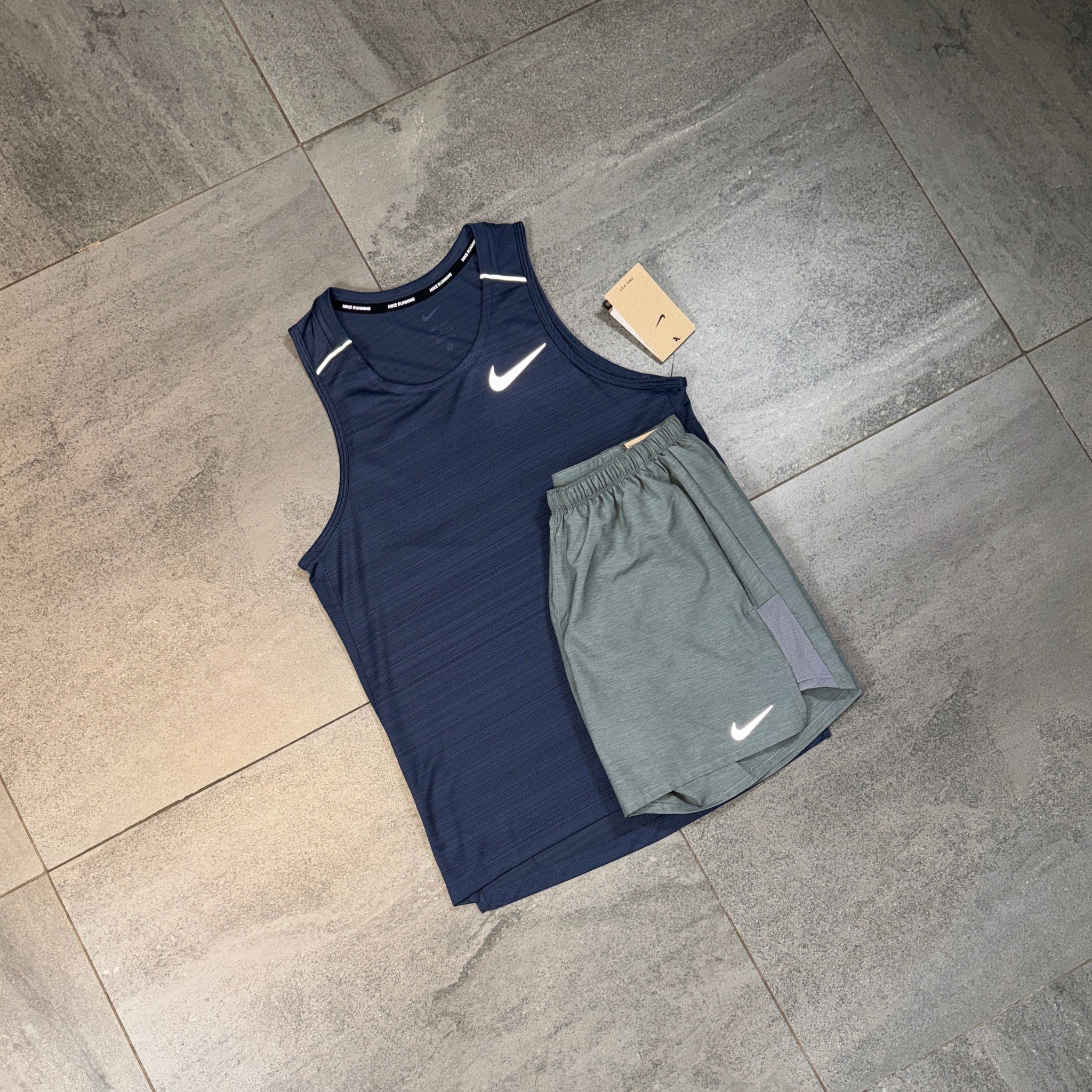 Nike Miler Vest & Challenger Shorts Set 'Midnight Navy/Grey'