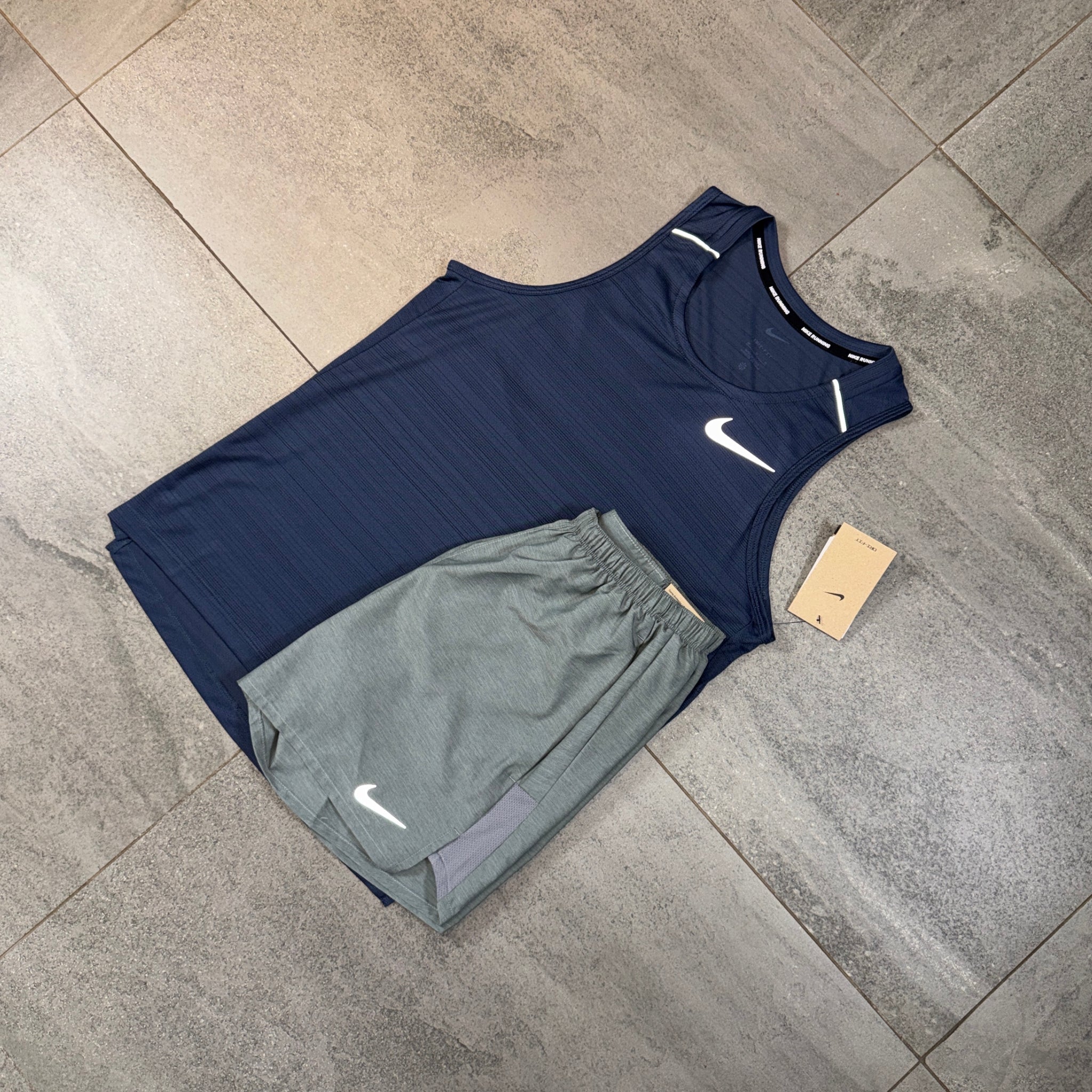 Nike Miler Vest & Challenger Shorts Set 'Midnight Navy/Grey'