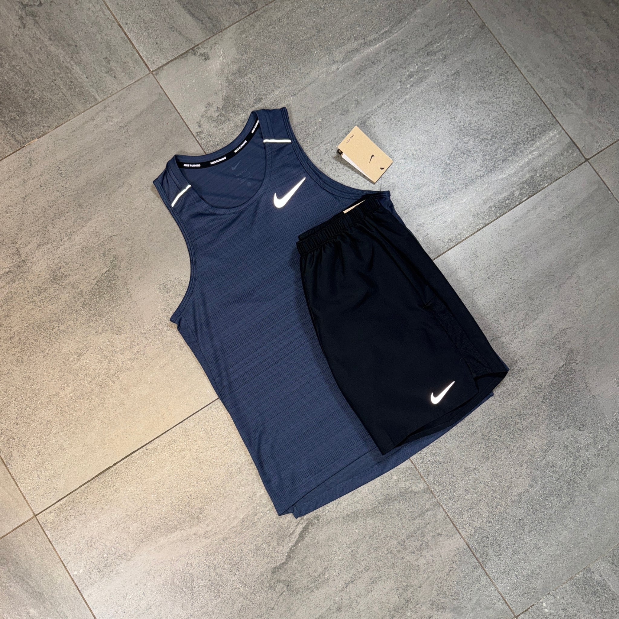 Nike Miler Vest & Challenger Shorts Set 'Midnight Navy/Black'