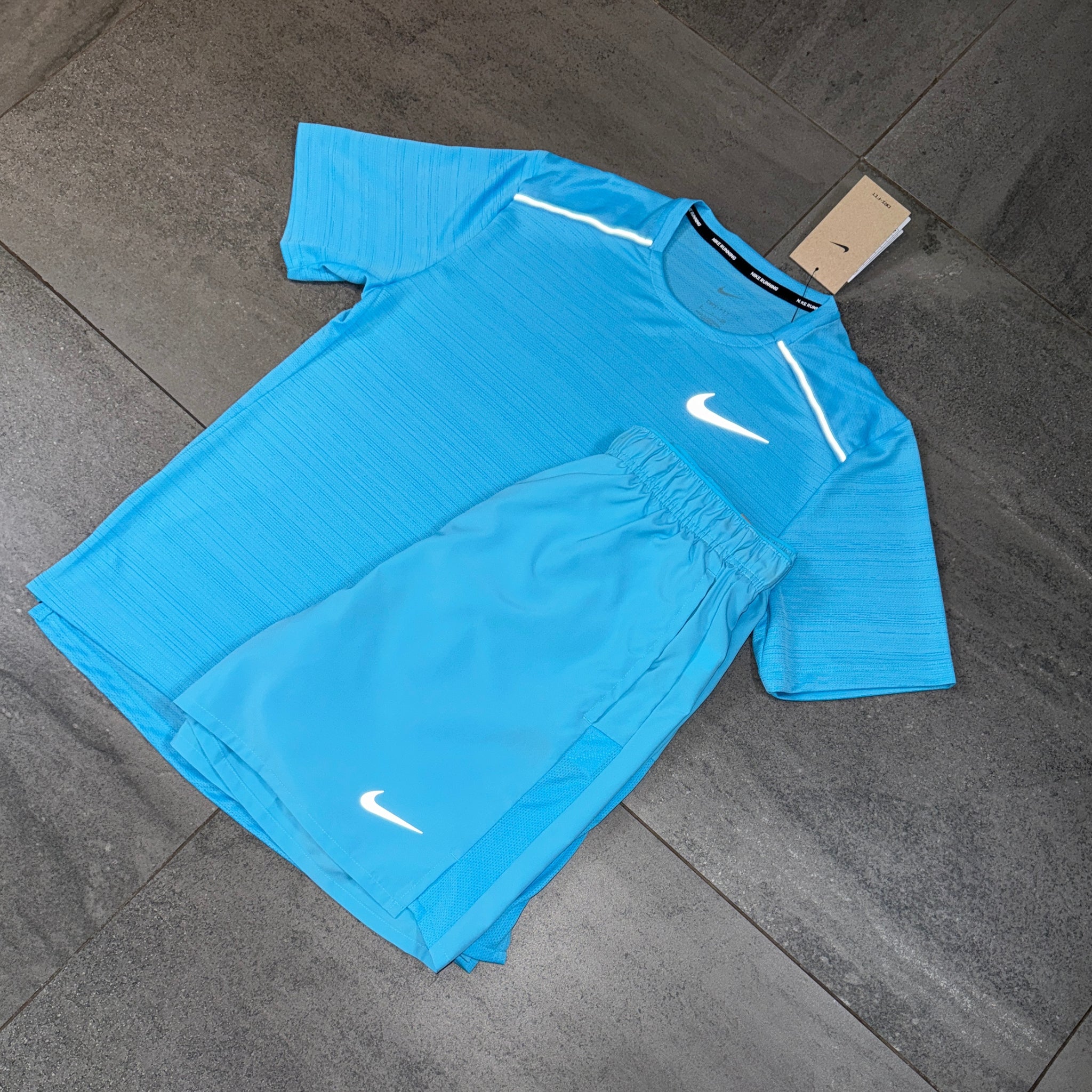 Nike Miler & Challenger Shorts Set 'Baltic Blue'
