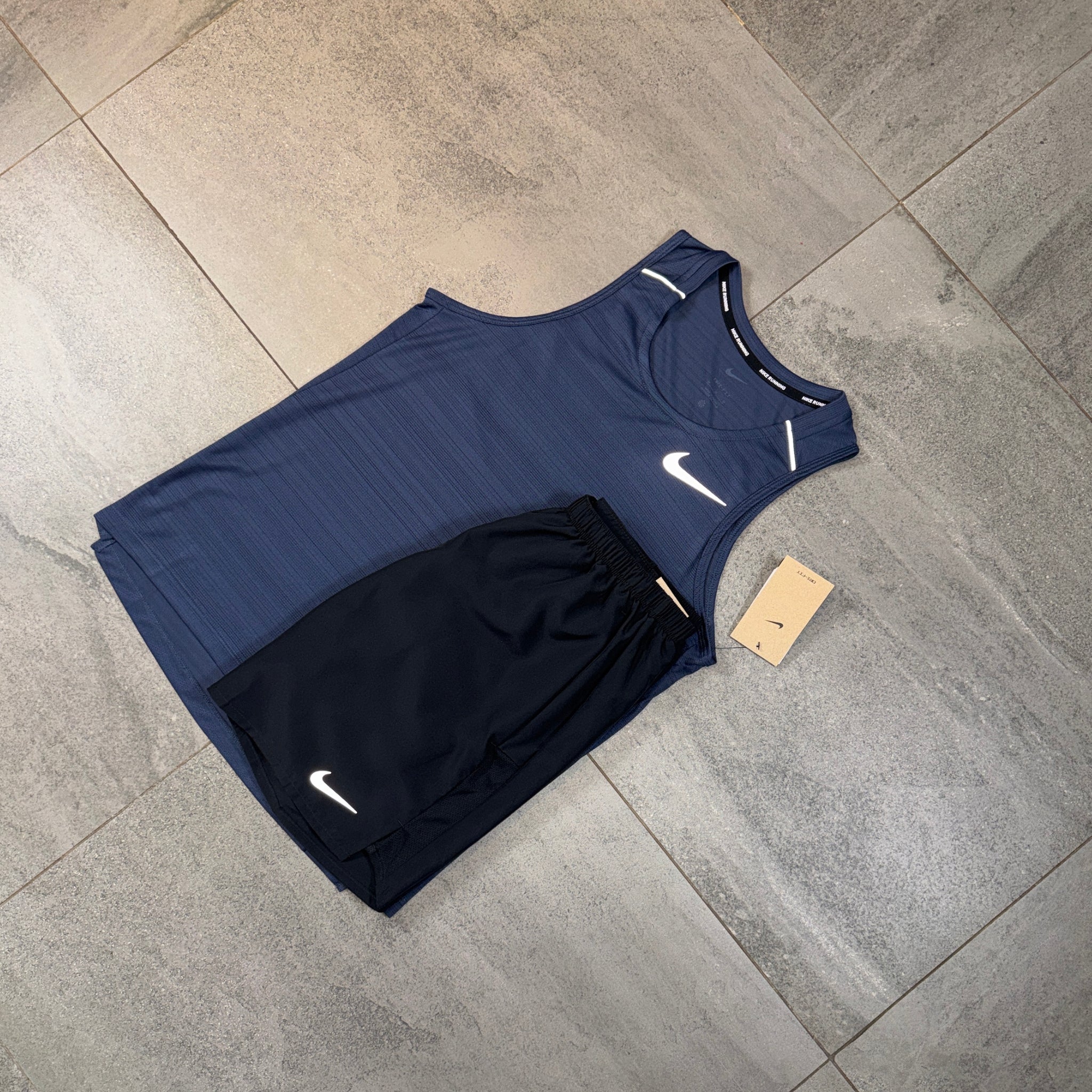 Nike Miler Vest & Challenger Shorts Set 'Midnight Navy/Black'