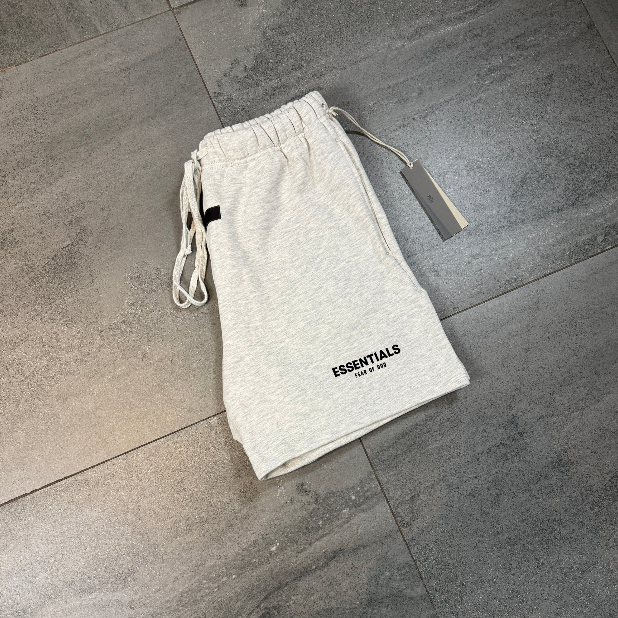 Fear of God Essentials 'Light Heather Oatmeal Shorts' (SS22)