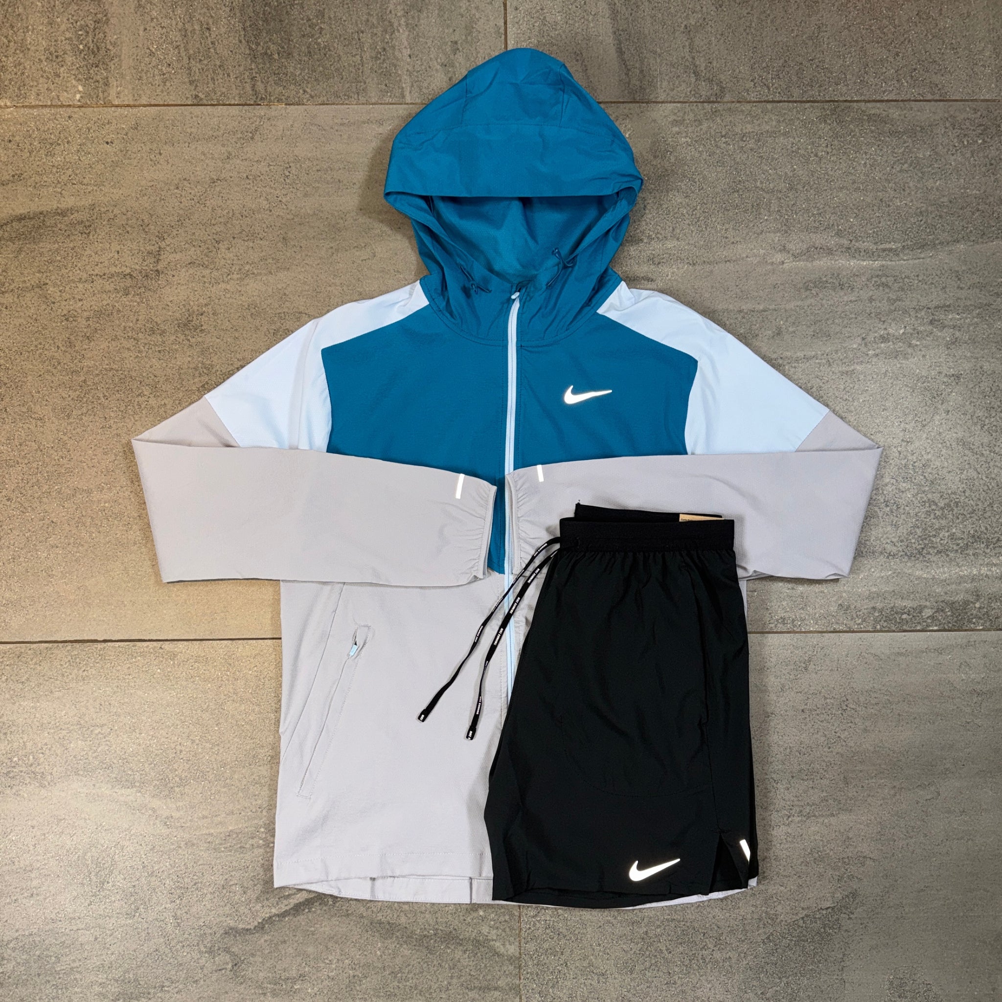 Nike Windrunner & Flex Shorts Set 'Green Abyss/Black'