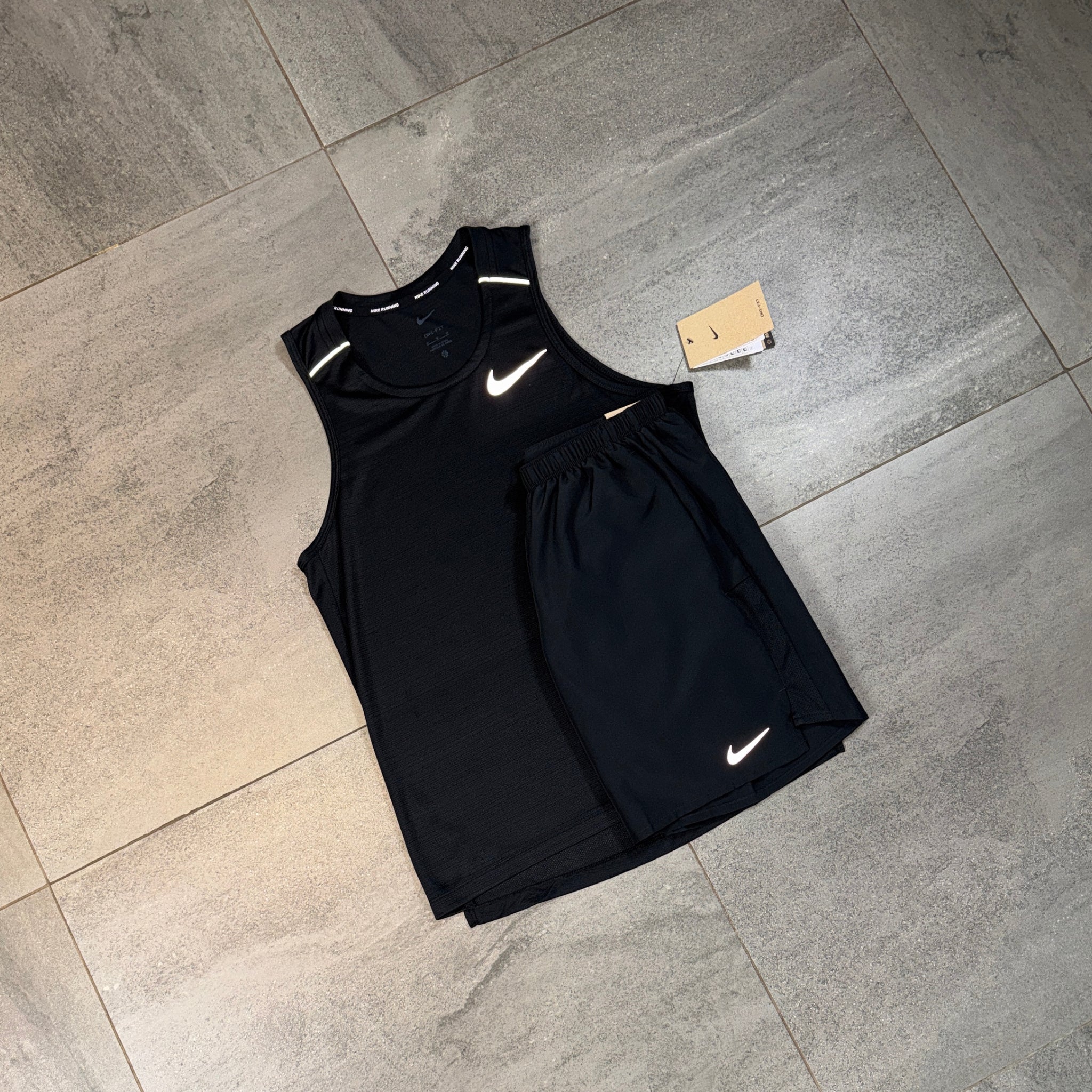 Nike Miler Vest & Challenger Shorts Set 'Black'