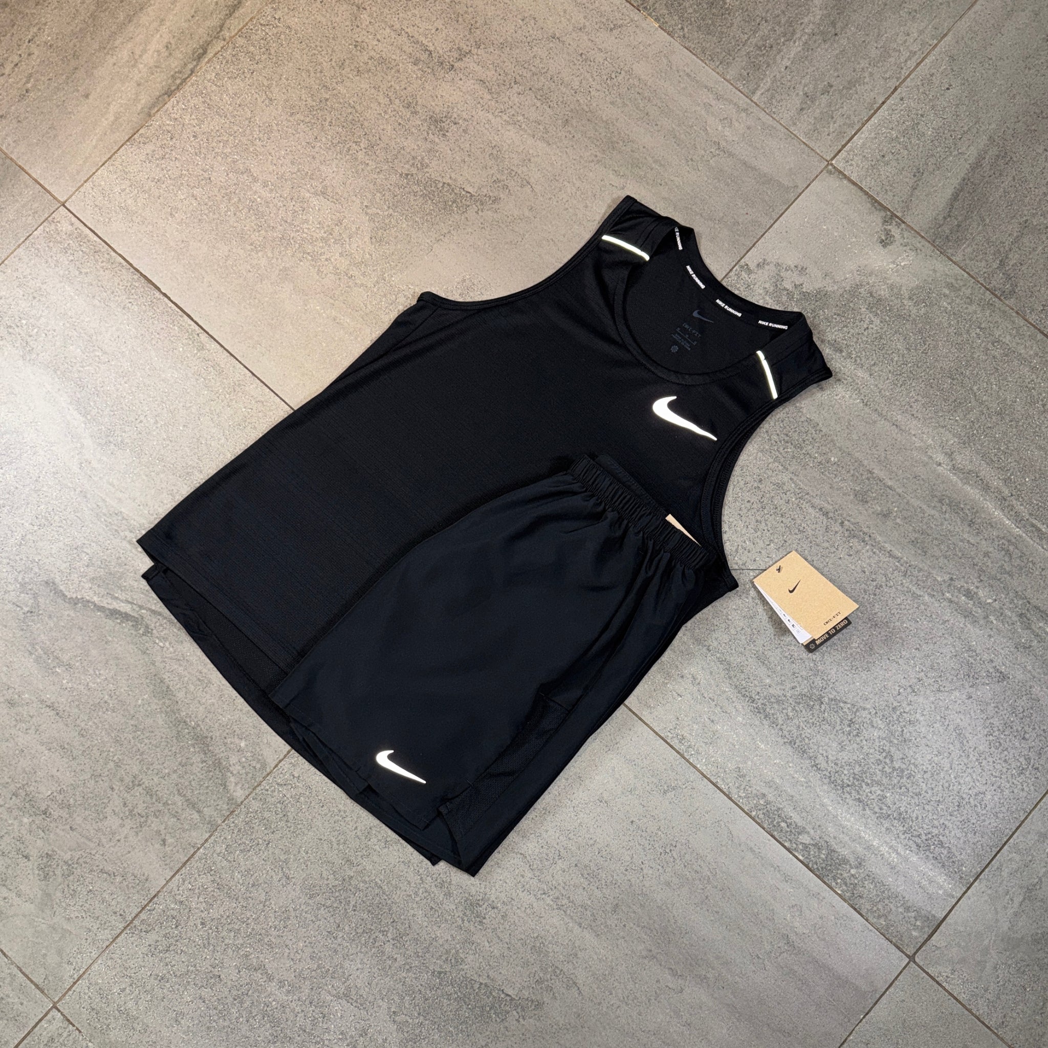 Nike Miler Vest & Challenger Shorts Set 'Black'