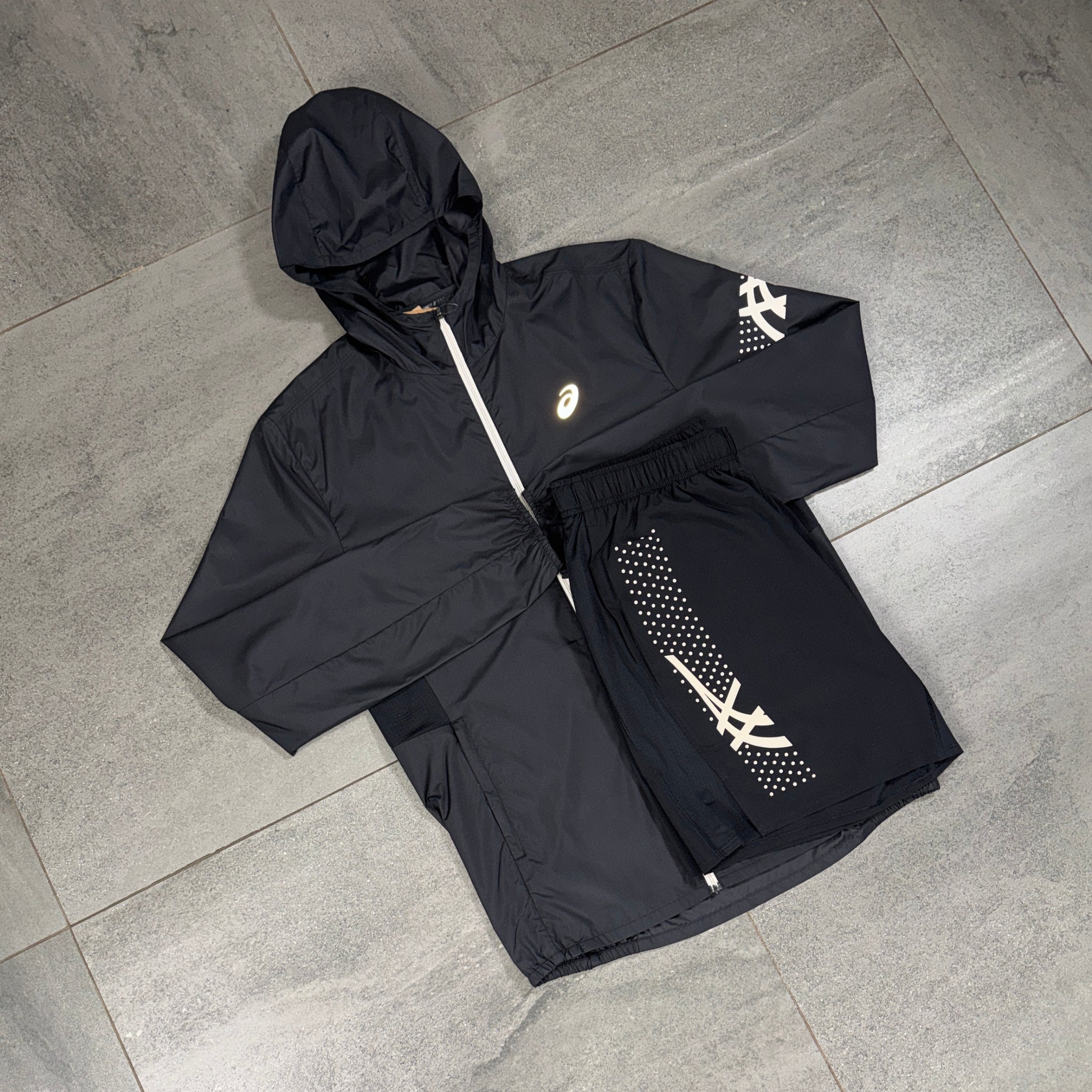 Asics Icon Jacket & Shorts Set 'Black'