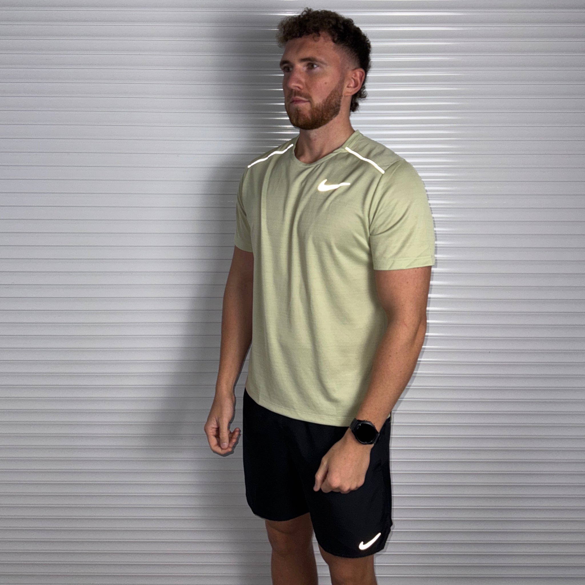 Nike Miler & Challenger Shorts Set 'Olive Aura/Black'