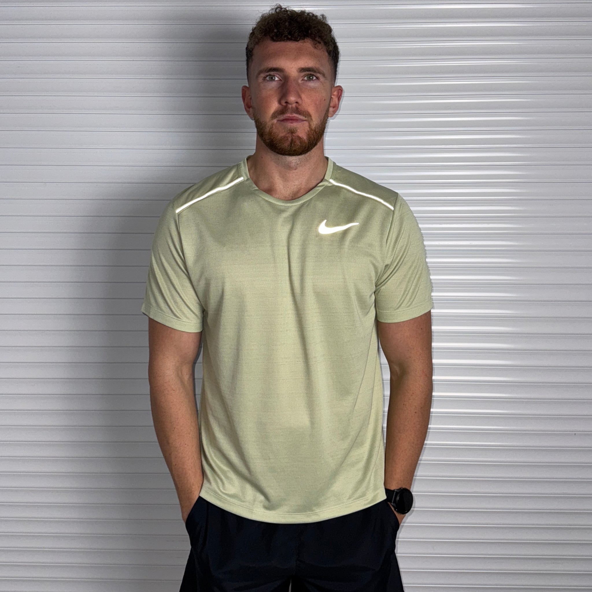 Nike Miler & Flex Shorts Set 'Olive Aura/Black'