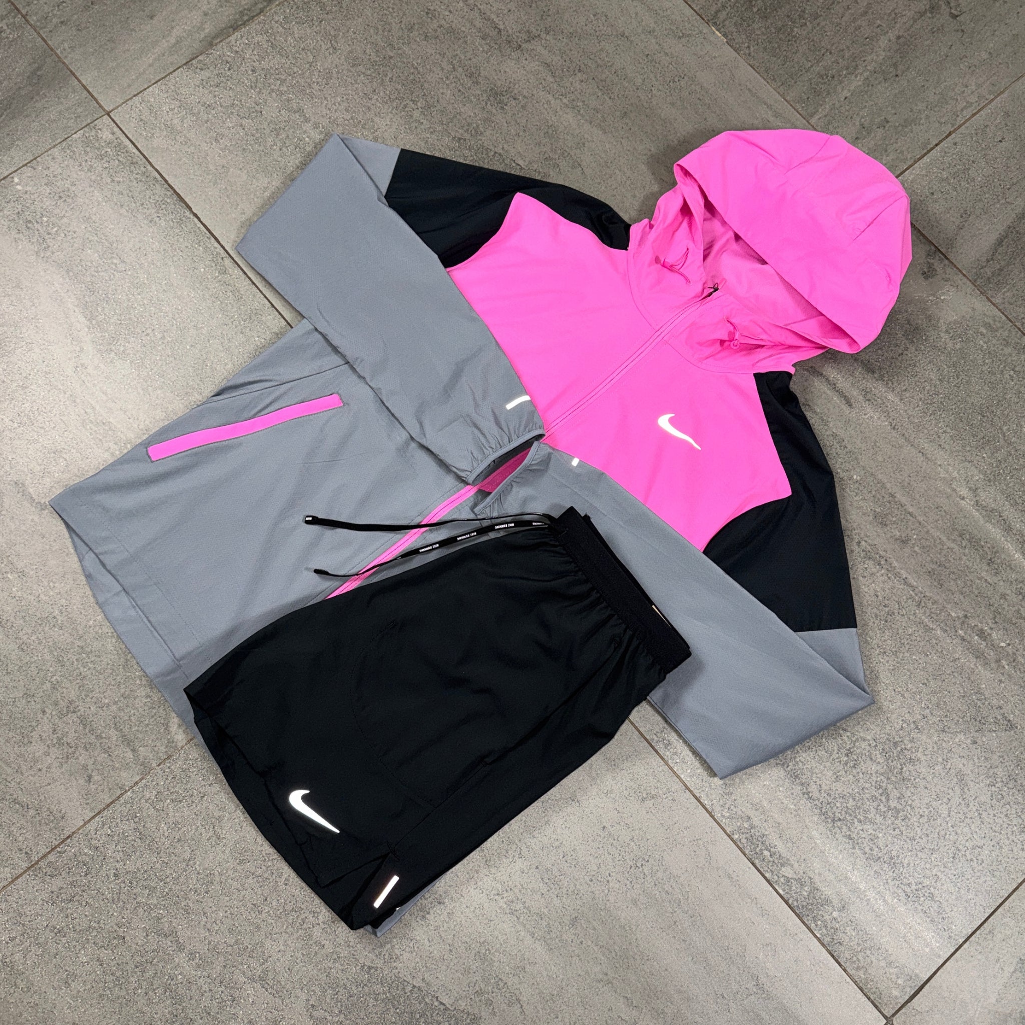 Nike Windrunner & Flex Shorts Set 'Playful Pink/Black'