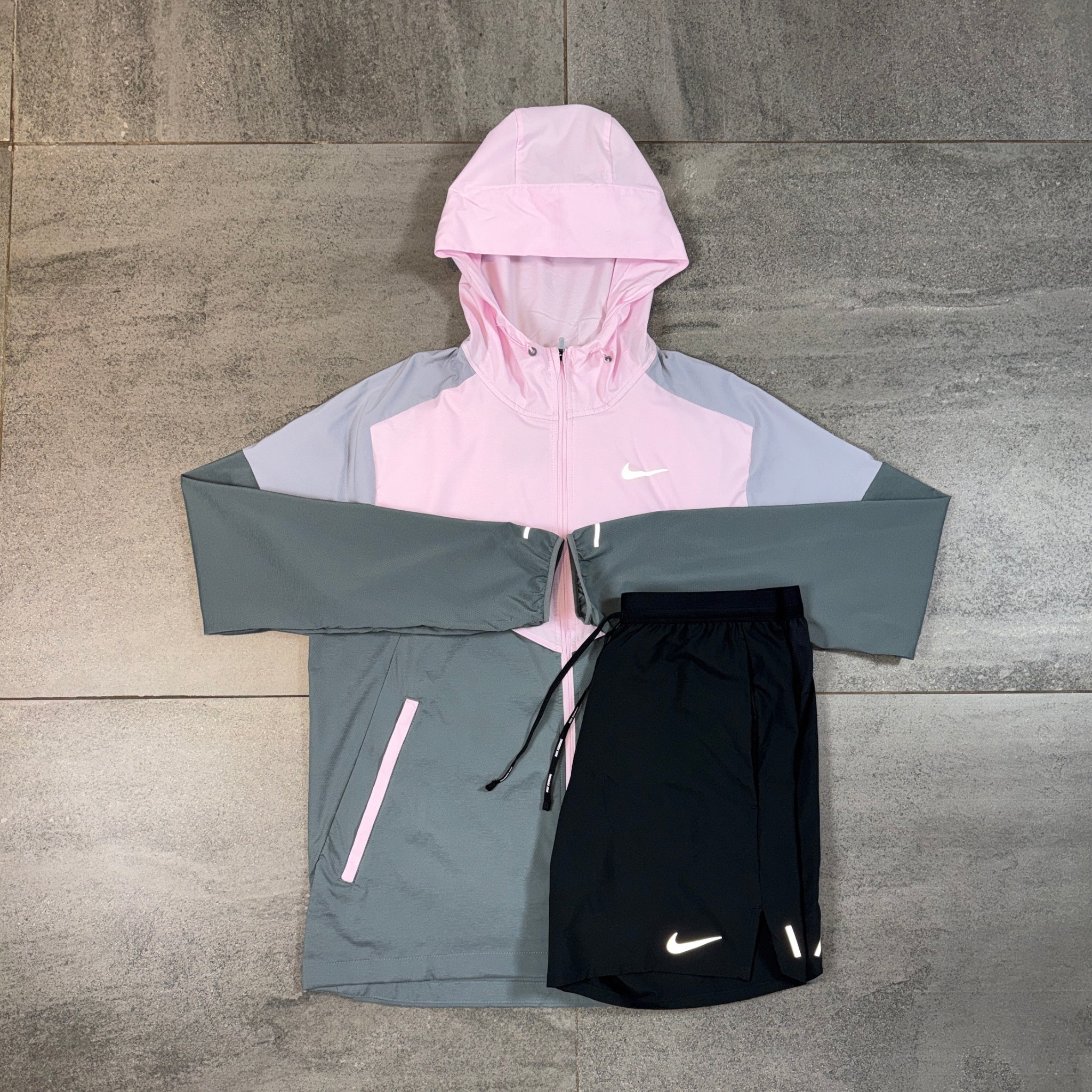 Nike Windrunner & Flex Shorts Set 'Pink Foam/Black'