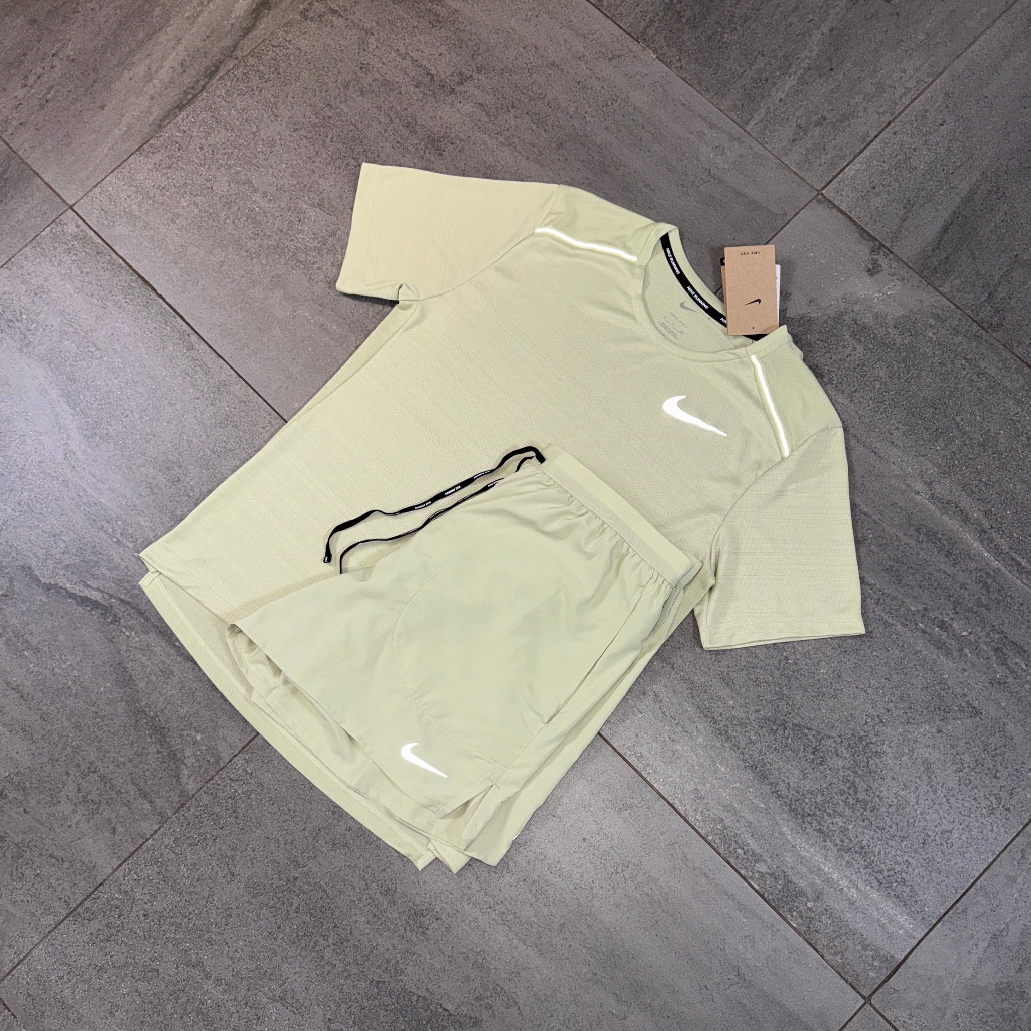 Nike Miler & Flex Shorts Set 'Olive Aura'