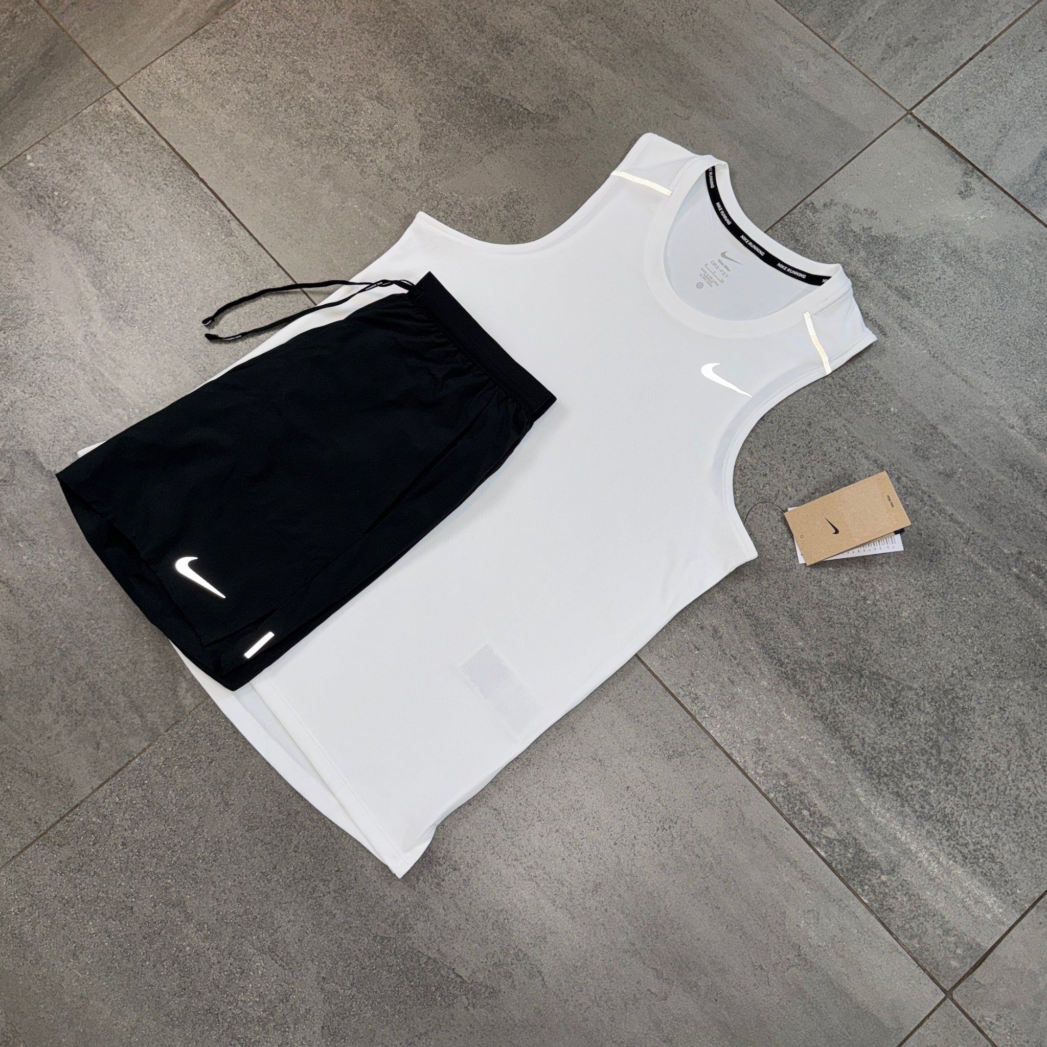 Nike Miler 2.0 Vest & Flex Shorts Set 'White/Black'