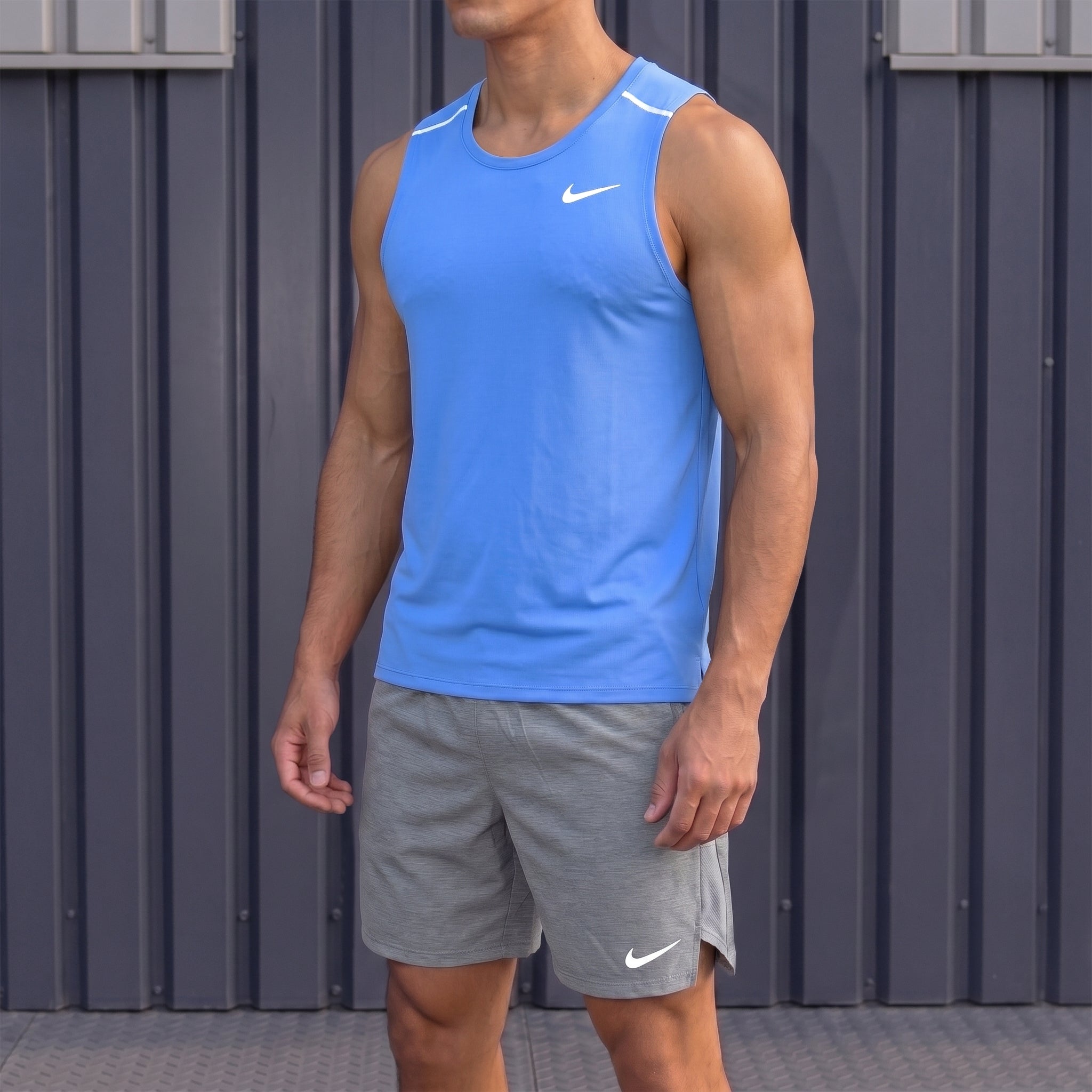 Nike Miler 2.0 Vest & Challenger Shorts Set 'Royal Pulse/Grey'