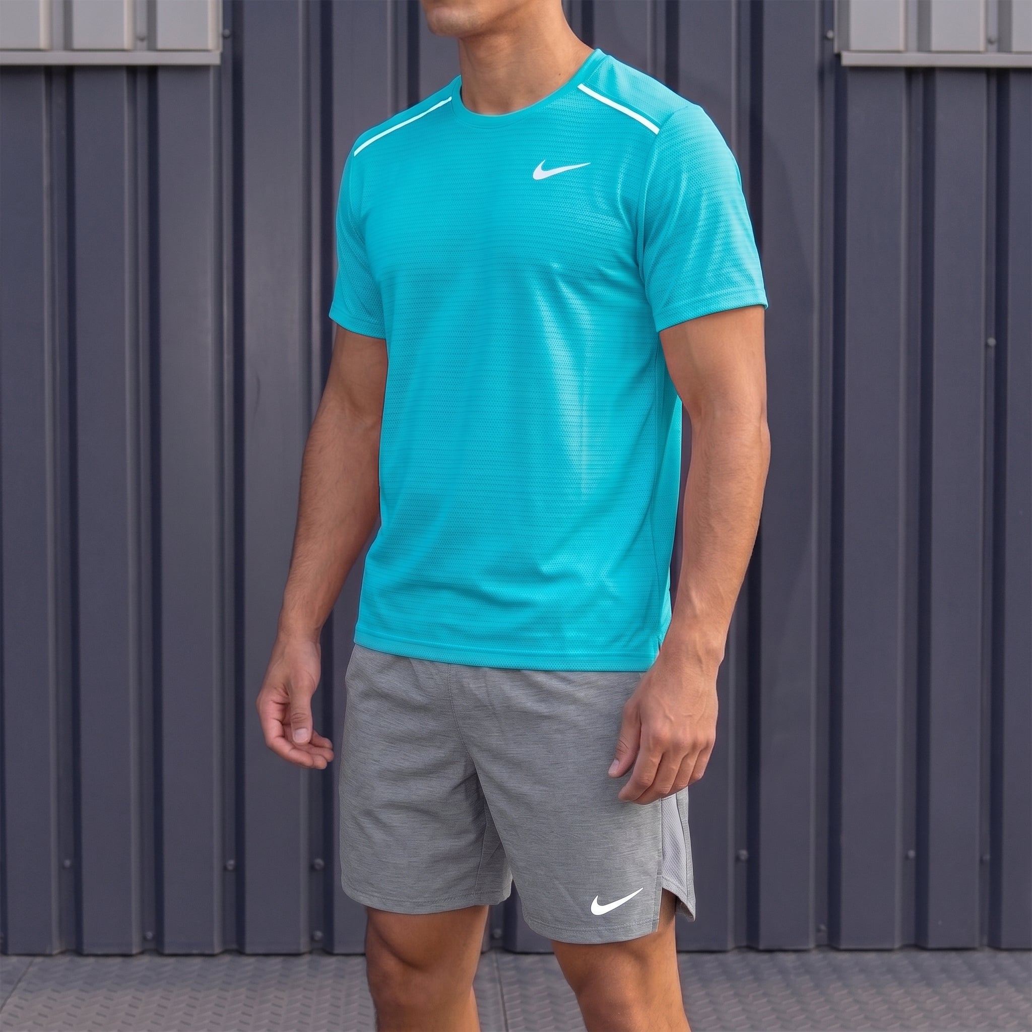 Nike Miler & Challenger Shorts Set 'Dusty Cactus/Grey'