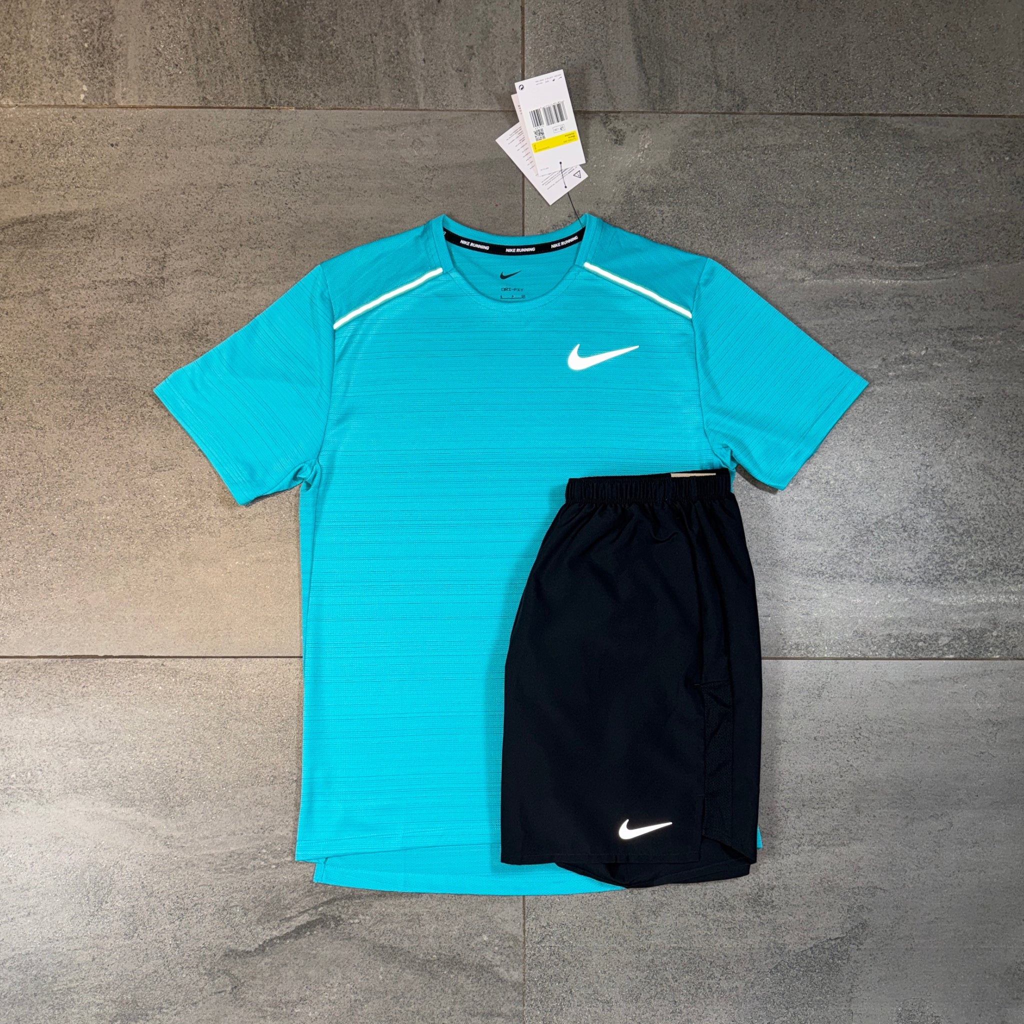 Nike Miler & Challenger Shorts Set 'Dusty Cactus/Black'