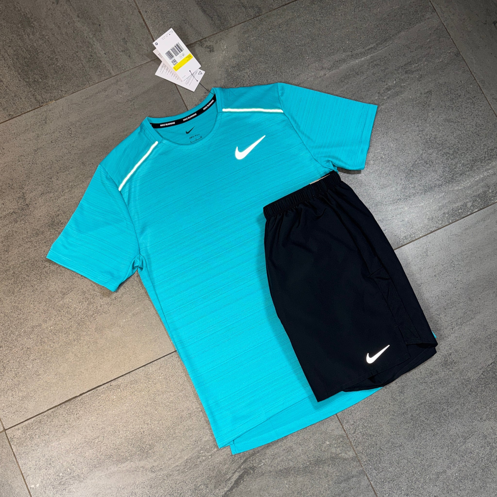 Nike Miler & Challenger Shorts Set 'Dusty Cactus/Black'