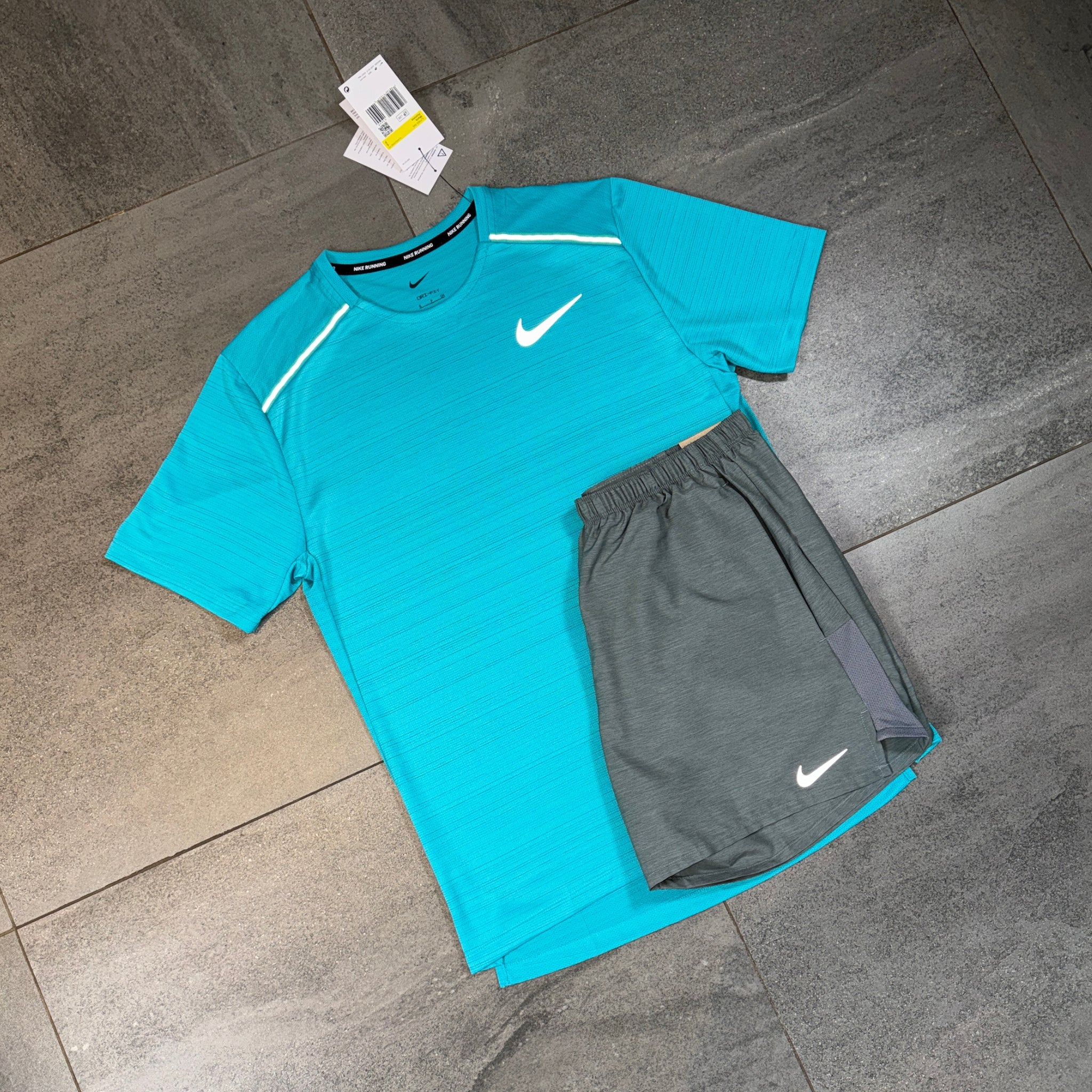 Nike Miler & Challenger Shorts Set 'Dusty Cactus/Grey'