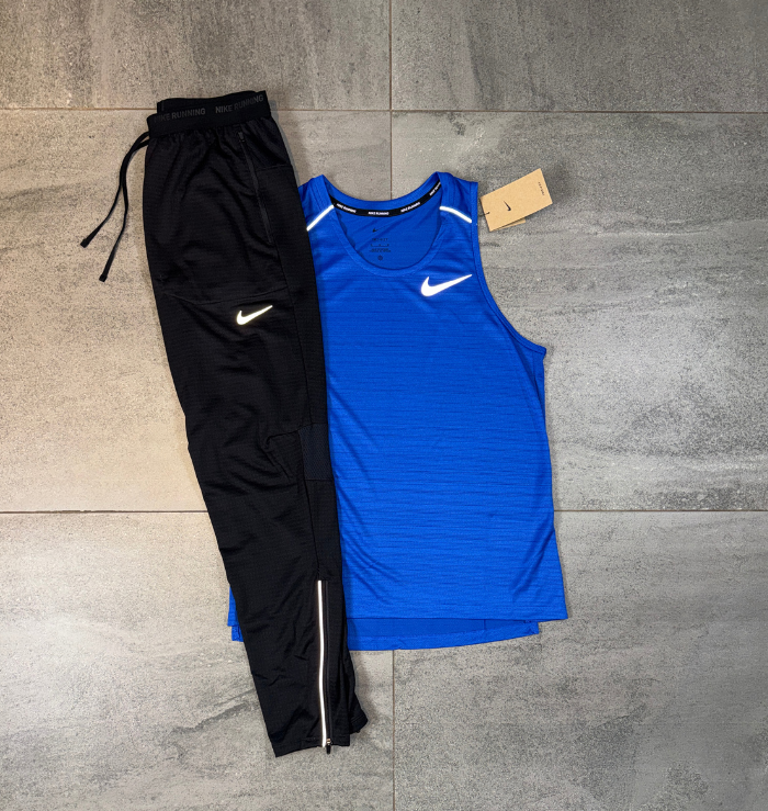 Nike Miler Vest & Phenom Pants Set 'Royal Blue/Black'