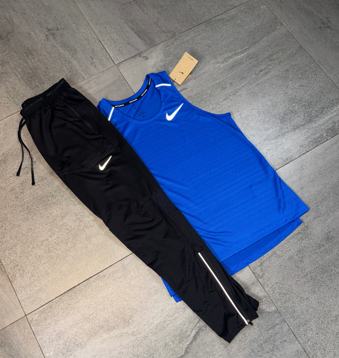 Nike Miler Vest & Phenom Pants Set 'Royal Blue/Black'