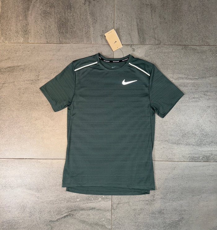 Nike Miler T-Shirt & Flex Short Set 'Vintage Green/Black'